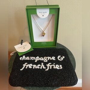 Kate spade x target beaded clutch and French fry necklace, NWT